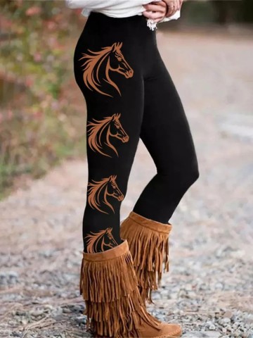 Women's Western Horse Print Leggings