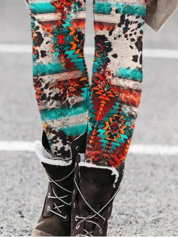 Women's Western Retro Print Leggings